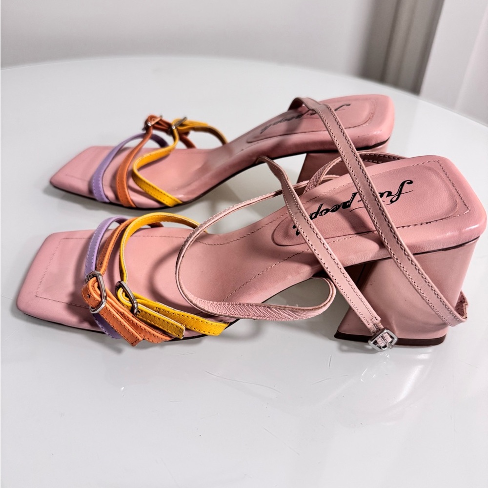 Size 37.5|Free people|Women's Pink Multi-Strap Heels